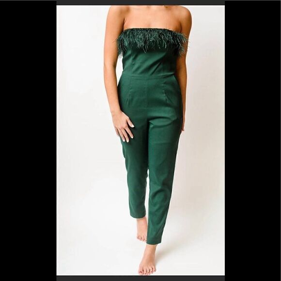 New SAYLOR Lelaina Jumpsuit in Evergreen size large - Picture 4 of 9